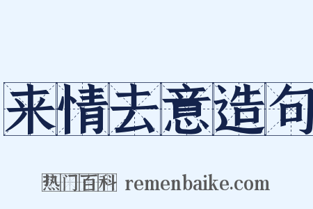 来情去意造句是什么意思的图片